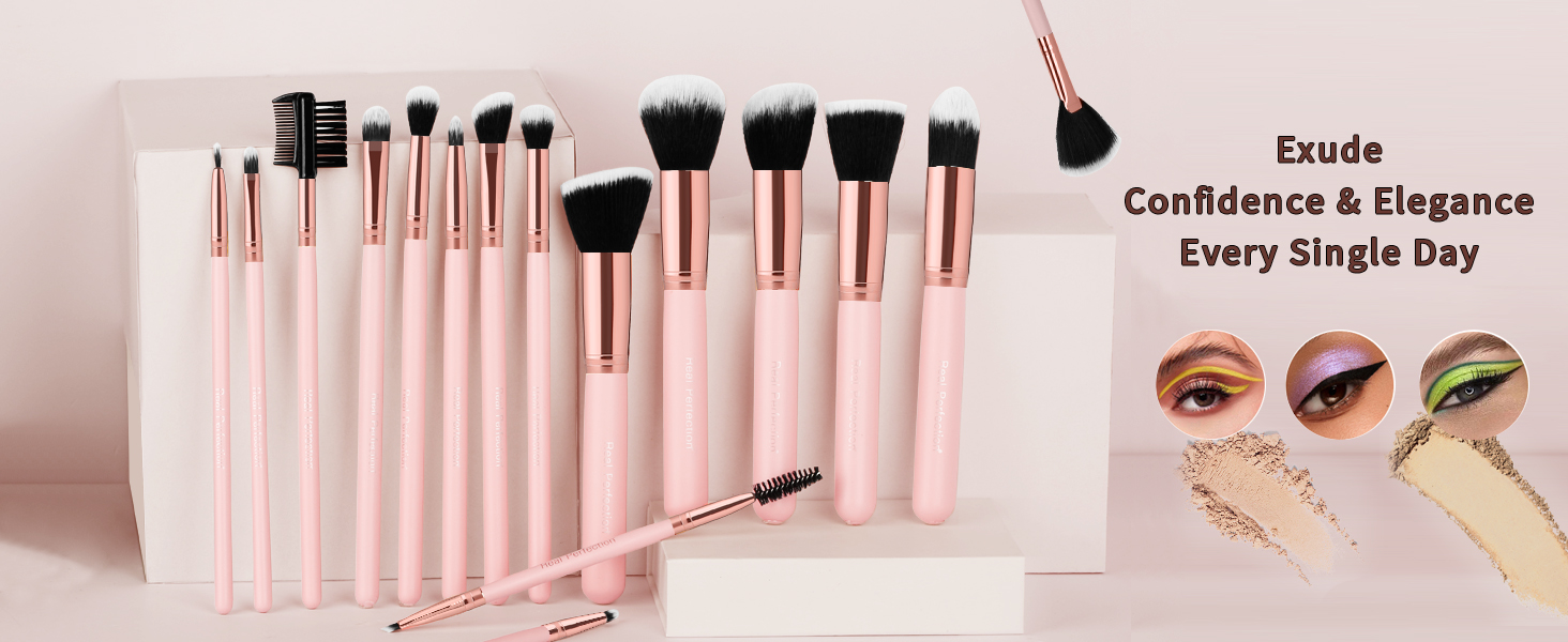 Real Perfection Makeup Brush Set 16 Pcs Makeup Brushes Make up Brushes Kit