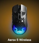SteelSeries Aerox 5 Wireless - Black | Holey RGB Gaming Mouse - Ultra-lightweight Water Resistant...