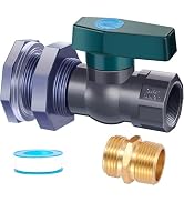 Sanpaint PVC Rain Barrel Diverter Kit, 3/4 Inch Rain Barrel Valve, Rain Barrel Spigot Kit with Bu...