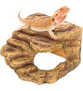 Resin Reptile Hideout Cave Reptile Habitat Tank Decor Terrarium Accessories for Bearded Dragon Le...