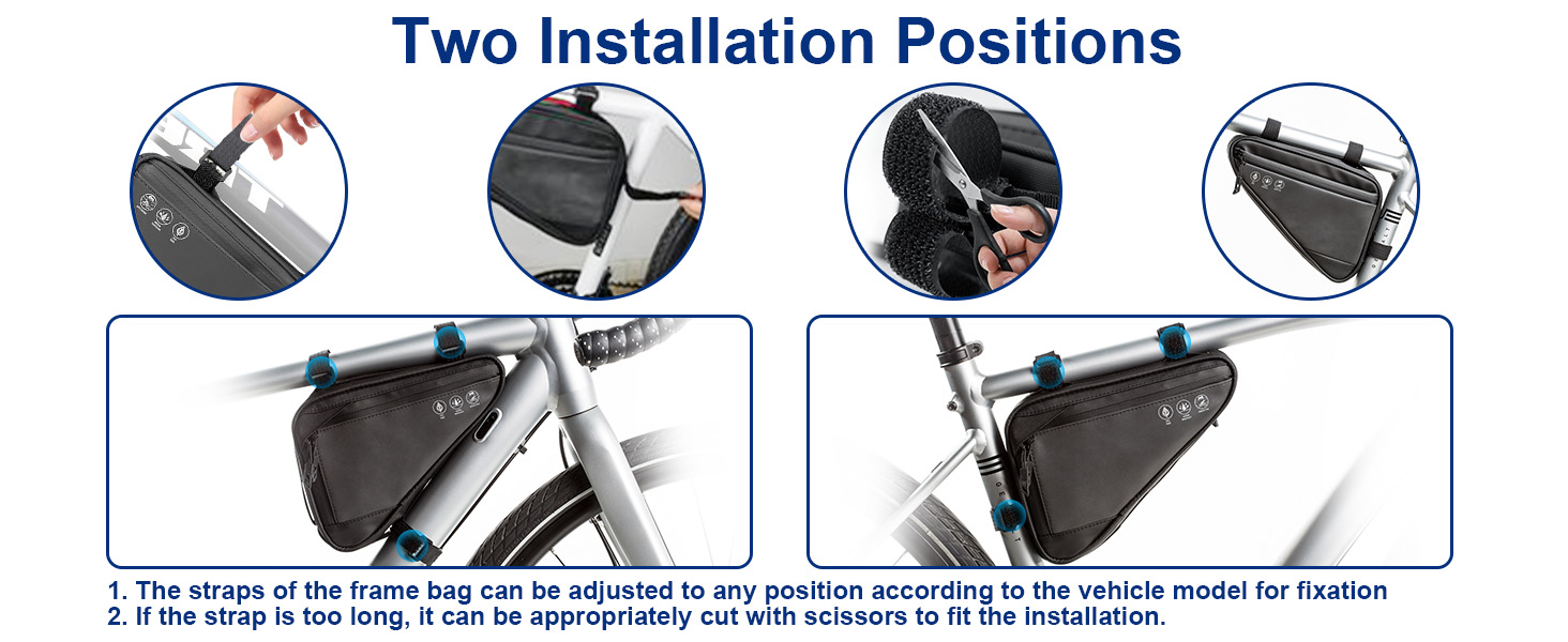 2L Bike Frame Storage Bag with Water Resistant Reflective