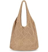 Sightor Crochet Tote Bag, Mesh Beach Bag Knit Summer Hobo Bag Vacation Boho Tote Bag for Women