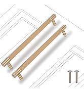 Tissting 2Pcs 10.1x1.5x0.59in Cabinet Door Handle Brass Leather Kitchen Cabinet Handles Cabinet C...