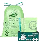 13 Gallon,50 Count, Compostable Trash Bags with Drawstring,Tear Resistant Kitchen Food Scrap Wast...