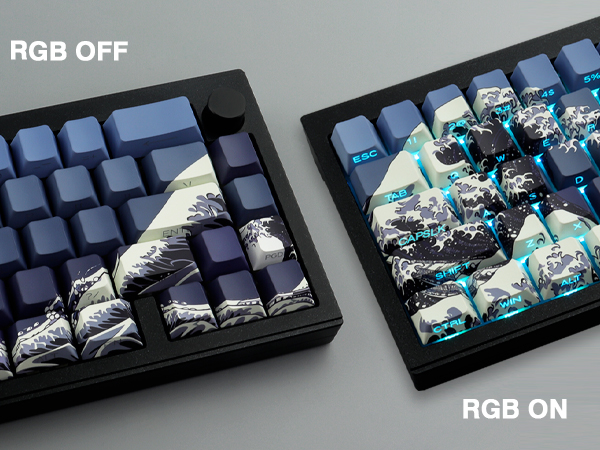 side printed shine through keycaps set