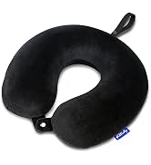 Memory Foam Travel Pillows for Airplanes - Neck Pillow for Traveling with Attachable Snap Strap S...