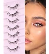 Onlyall Cat Eye Lashes Natural Lashes False Eyelashes Fox Eye Lashes False Lashes 7 Pairs D5