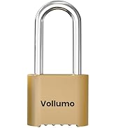 Vollumo Heavy Duty 4-Digit Combination Padlock – Large Outdoor Security Weatherproof Padlock, Sui...
