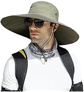 HUAMULAN 6" Super Wide Brim Sun Hats, Men and Women Bucket Hat for Fishing Hiking Garden Lawn Wor...