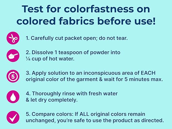 Carbona color run remover instructions to test fabrics for colorfastness before stain removal