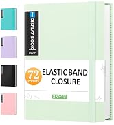 Sooez 72 Pocket Binder with Plastic Sleeves & Elastic Band, Large Capacity 8.5x11 Presentation Bo...