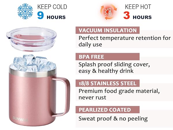 Vacuum insulated camping mug