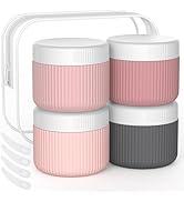 ME.FAN Travel Containers for Toiletries, TSA Approved 2 oz Silicone Cream Jars, Leak-proof Travel...