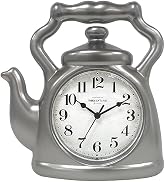 Presentime & Co. 11" Teapot Clock, Silent Non Ticking, Modern Farmhouse Style, Wall & Mantel 2 in...