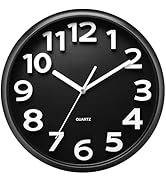 Plumeet 13'' Wall Clock, Large Battery Operated Wall Clocks Silent Non-Ticking Quartz, Modern Sty...