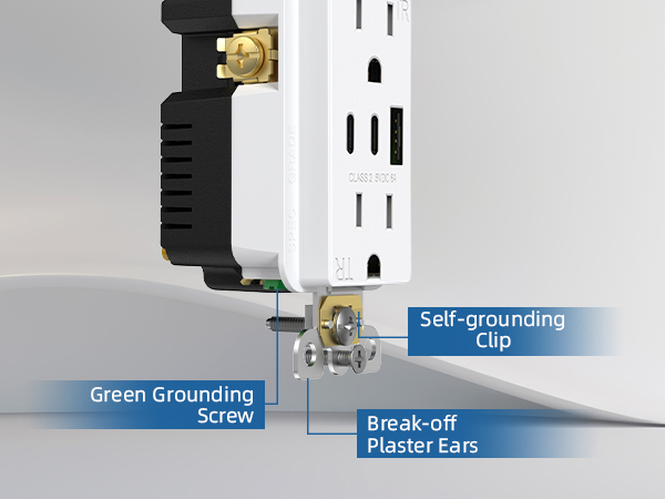 Tamper-Resistant Outlet With USB C Ports