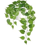 Mkono Fake Hanging Plants with Ceramic Pot, 25" Realistic Artificial Plants for Home Decor Indoor...