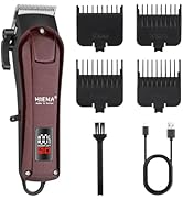 HIENA PRO Electric Hair Clipper & Trimmer for Men, Professional Cordless Barber Clipper with LED ...