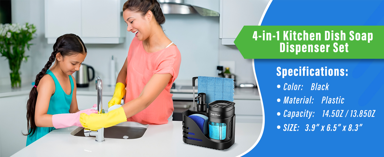 hand and dish soap dispenser set with tray