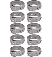 SharkBite 3/4 Inch Clamp Ring, Pack of 10, Stainless Steel Plumbing Fitting, PEX Pipe, PE-RT, UC955A