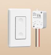 DEWENWILS Wireless Light Switch and Receiver Kit, No Wiring, 15A High Power | 1 Transmitter+1 Rec...