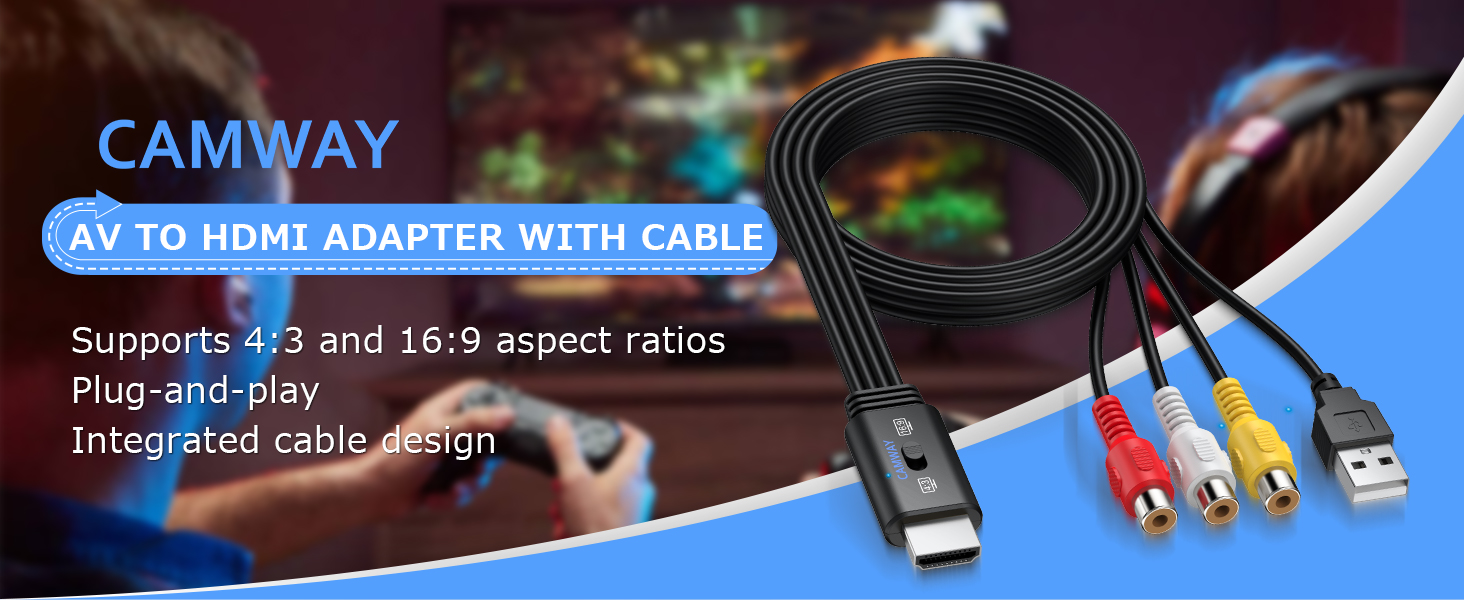 CAMWAY RCA to HDMI Converter Female Cable