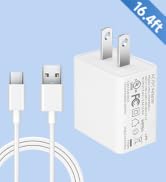 ANLINK DC 5V 2A 10W USB Wall Charger with 16.4ft/5M USB C Cable, AC Adapter for Type-C Enabled Ho...