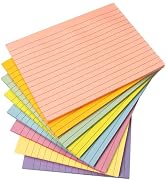 8 Pack Lined Sticky Notes 8x6 in,Large Ruled Post Stickies,400 Sheets Bright Colors Self Sticky S...