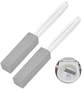 Herda 2 Packs Toilet Pumice Stone with Long Handle, Pumice Stick Removes Hard Water Ring, Calcium...