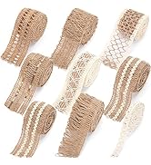 VGOODALL 9 Rolls Jute Ribbons,Lace Craft Ribbon Burlap 18 Meters for Crafts Wraping Gifts Party H...