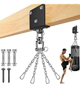 Punching Bag Hanger with Stainless Steel Chain 1000 LB Capacity Heavy Bag Beam Hanger Bracket 360...