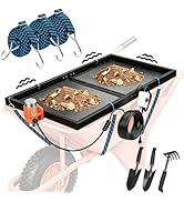 Soil Sifter for Wheelbarrow with 40W Vibration Motor, Automatic Soil Rocks Sieve 1/4" Mesh, 39.7"...