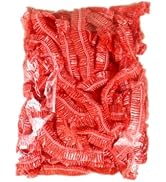 100Pcs Red Disposable Shower Caps, Plastic Elastic Bath Cap Waterproof Hair Cap for Women Spa,Hot...