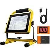OYICAI 200W 7000LM Rechargeable Work Light, 6000mAh Cordless LED Flood Light, IP67 Water Resistan...