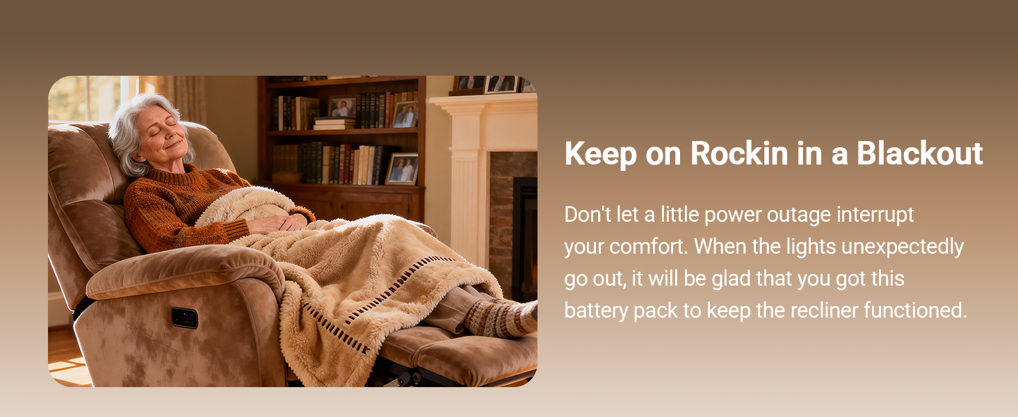 battery pack for reclining furniture