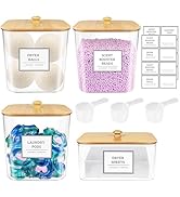 3+1 Pack Laundry Pods Container,Clear Laundry Room Organization Containers,Large Laundry Detergen...