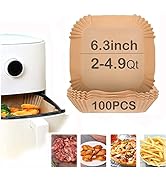 Ailifeer Air Fryer Disposable Paper Liner Square 6.3inch-7.9inch 100PCS Natural Baking Parchment ...