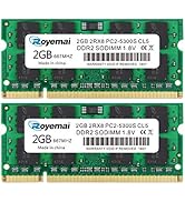 4GB Kit (2x2GB) DDR2 667MHz PC2-5300 SODIMM, Royemai 2GB 5300S RAM 1.8V CL5 200pin Memory Upgrade...