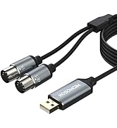 HOSONGIN MIDI to USB Cable 6 Feet, USB to 5-PIN MIDI Interface Adapter Connecting with Keyboard S...