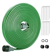 25ft Sprinkler Soaker Hose - No-Kink, Save Water, Flexible - Heavy Duty Three Tube Flat Watering ...