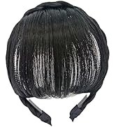 Tustao Natural Fake Bangs Hair Piece Clip Long Wig Synthetic Hair Band Bangs Headband Headbands F...