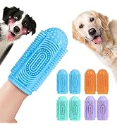 YUEYUEJIA Dog Toothbrush Finger Toothbrush Dog Tooth Brushing Kit 8Pack Dog Finger Toothbrush for...
