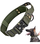 Penseepet Tactical Dog Collar with Handle Adjustable Heavy Duty Collar with Patches and Fashion R...