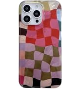 Reezaddin Colorful Checkered Aesthetic Phone Case for iPhone 16 Pro Max 6.9",Trendy Wavy Checkerb...