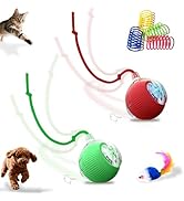 2-Pack Interactive Cat Toys Ball &Dog Toys Ball,360° Auto-Rotation Smart Obstacle Avoidance,Inclu...