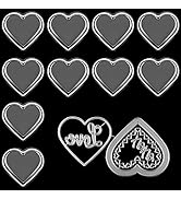 10PCS Heart Shape Dome Clear Punch Cover for Shake Cards & 5PCS/Sets Hearts Metal Cutting Dies fo...