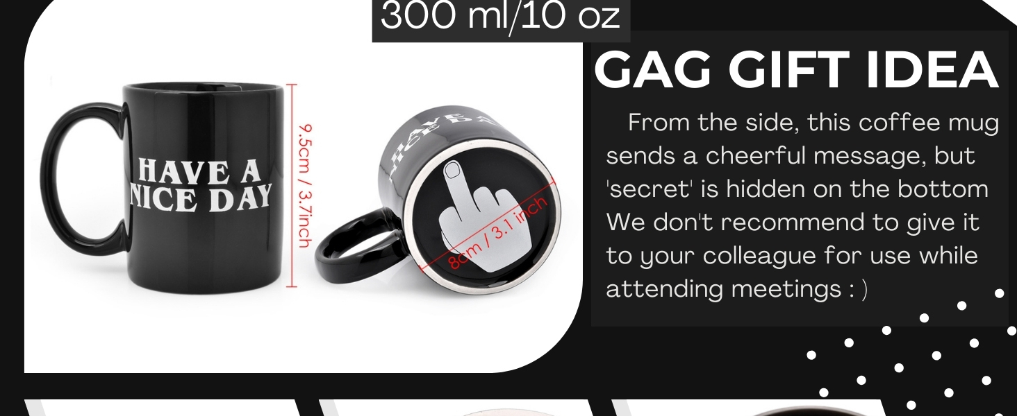 Have a Nice Day Coffee Cup with Middle Finger - Black
