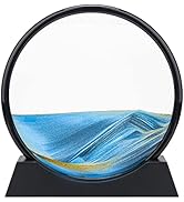 Coitak Moving Sand Art Picture, Round Glass Dynamic Sand Picture, Desktop Sand Art for Home Decor...