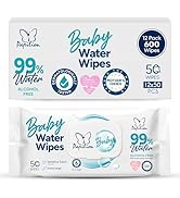 PAPILION 99% Water Baby Wipes, Extra Large Diaper Wipes for Sensitive Skin, Fragrance-Free, Derma...