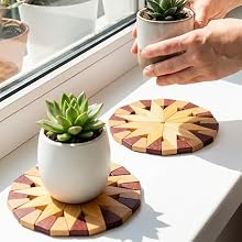 wooden coasters for kitchen counter